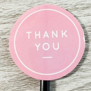 8/$20 1.5" Thank You Stickers 50ct Labels Glossy Pink & White Round